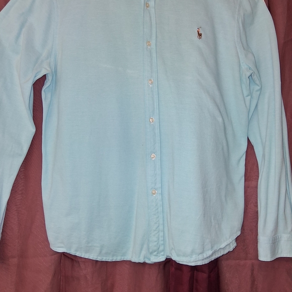 Ralph Lauren Knit Oxford Men SZ XL  Light Blue Casual Button Down Shirt - Picture 8 of 15